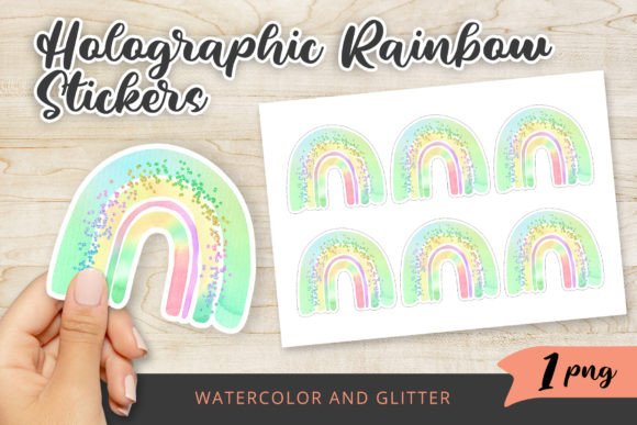 Download Holographic Watercolor Rainbow Sticker - Sticker Collection
