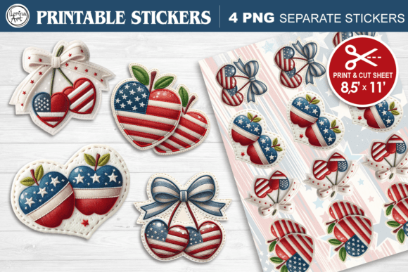 Download 4-th of July. Print &amp; Cut Stickers PNG - Sticker Collection
