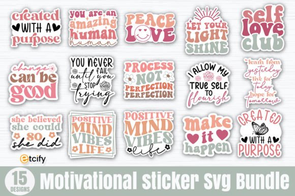 Download Motivational Sticker SVG Bundle - Sticker Collection