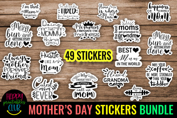 Download Mothers Day Printable Stickers Bundle - Sticker Collection