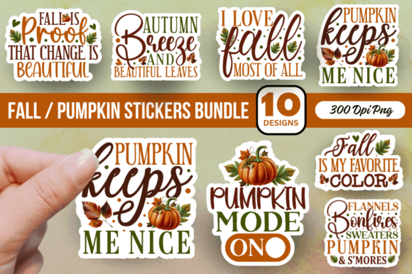 Download Fall  Sublimation Stickers Bundle Bundle - Sticker Collection