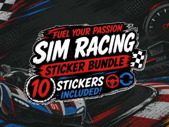 Download 10x Sim Racing Quote Sticker Bundle - Sticker Collection