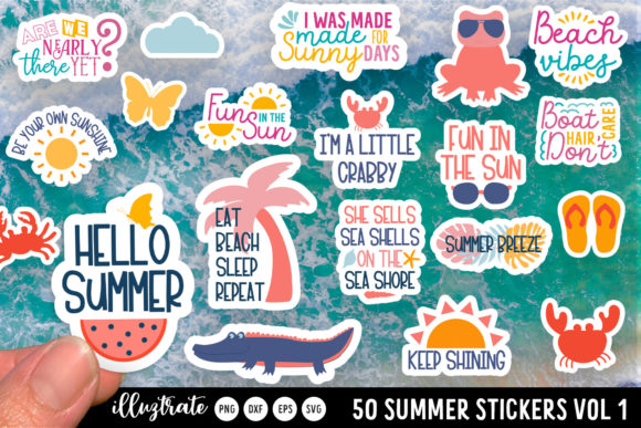 Download Summer Sticker Bundle | Stickers SVG - Sticker Collection