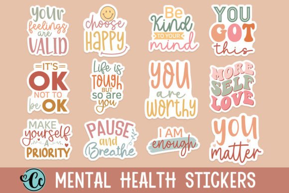 Download Printable Mental Health Stickers Designs - Sticker Collection