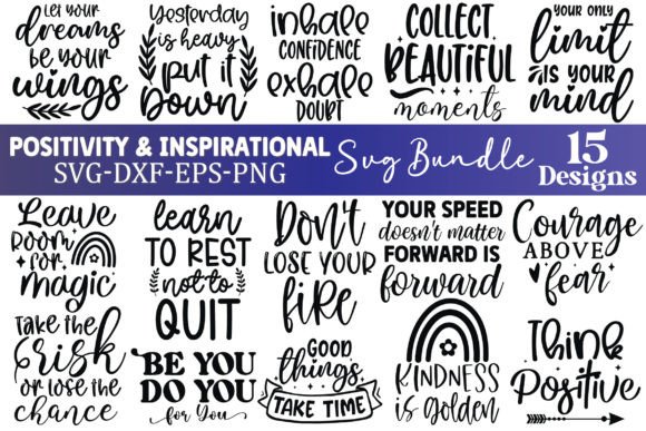 Download Positivity &amp; Inspirational SVG Bundle - Inspirational Collection