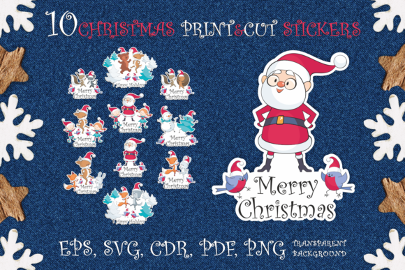 Download Merry Christmas. Print and Cut Stickers - Sticker Collection