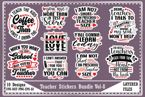 Download Teacher Stickers Bundle Vol-8 - Sticker Collection