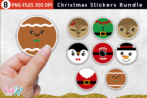 Download Christmas Round Print and Cut Stickers - Sticker Collection