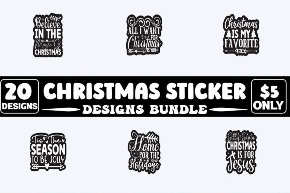 Download Christmas Sticker Designs Bundle - Sticker Collection