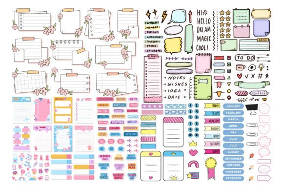 Download DIY Planner Stickers Printable Bundle - Sticker Collection