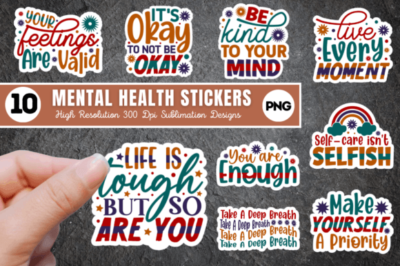 Download Mental Health Stickers Bundle - Sticker Collection