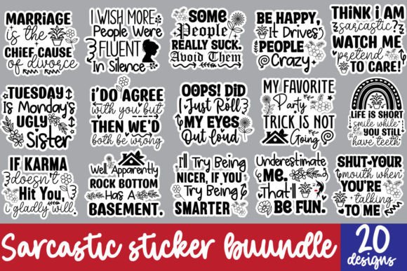 Download Sarcastic Sticker Bundle, Sarcastic SVG - Sticker Collection