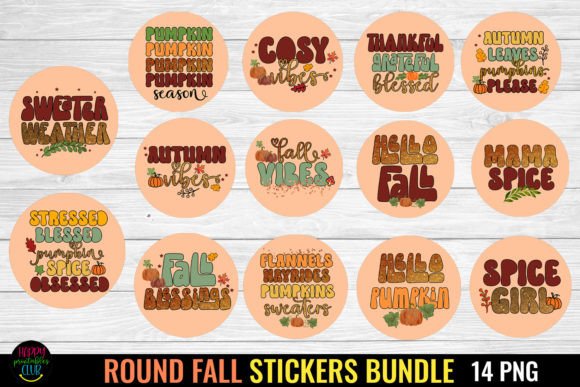 Download Round Fall Stickers Bundle I Fall PNG - Sticker Collection