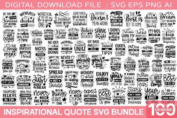 Download Inspirational Quotes Svg Bundle - Inspirational Collection