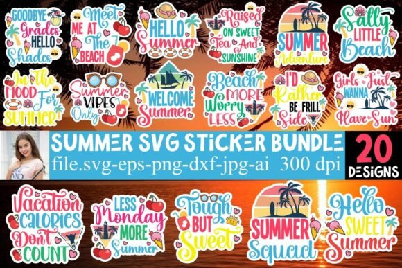 Download Summer SVG Sticker Bundle - Sticker Collection