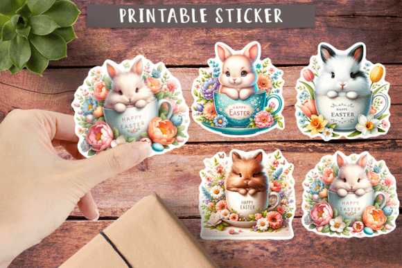 Download Easter Bunny Stickers Easter Printable - Sticker Collection