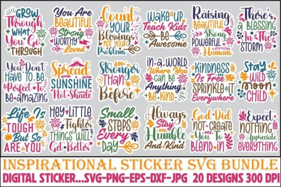 Download Inspirational Sticker SVG Bundle - Sticker Collection