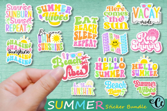 Download Summer Sticker Bundle. Sticker Designs - Sticker Collection