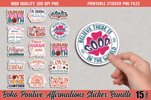 Download Boho Positive Affirmations Sticker Bundl - Sticker Collection