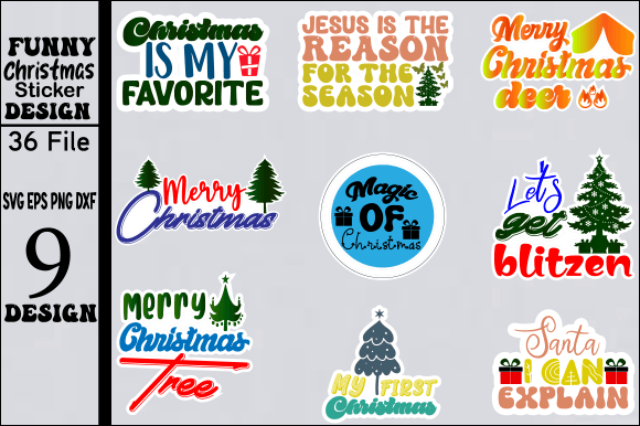 Download Christmas Sticker Designs Bundle - Sticker Collection