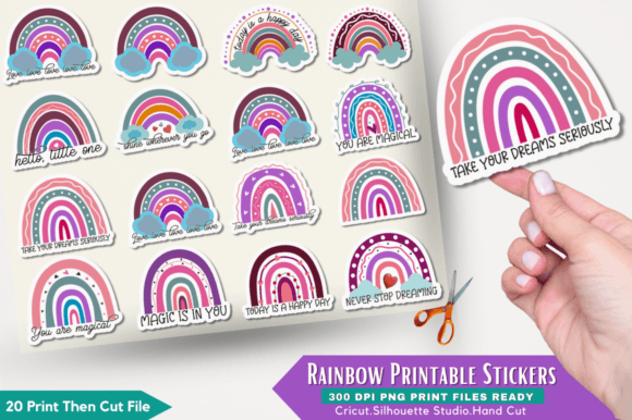 Download Rainbow Printable Stickers Bundle - Sticker Collection