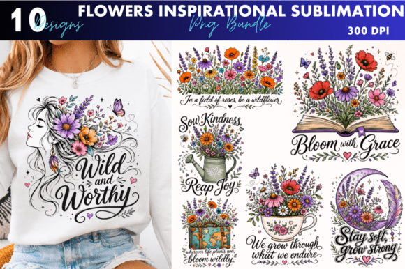 Download Flowers Inspirational Sublimation Bundle - Inspirational Collection