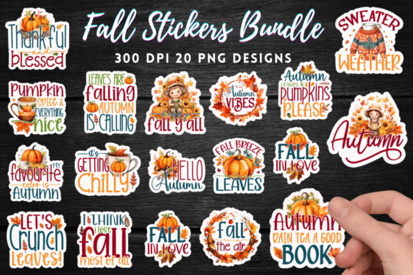 Download Fall Stickers Bundle, Autumn Stickers - Sticker Collection