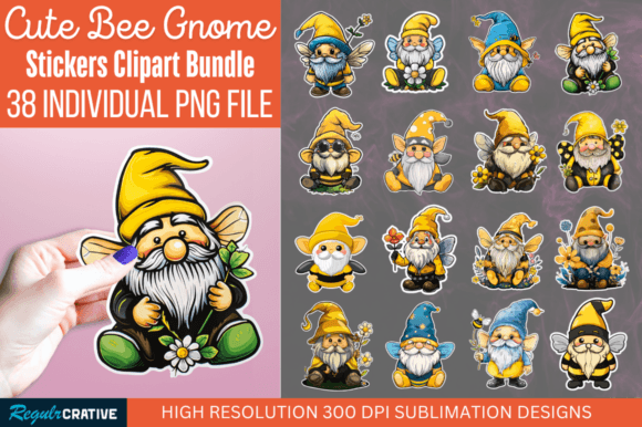 Download Bee Gnome Printable Sticker Bundle - Sticker Collection