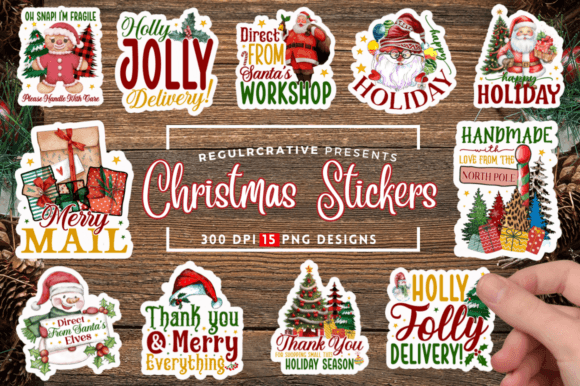 Download Christmas Printable Stickers Bundle - Sticker Collection
