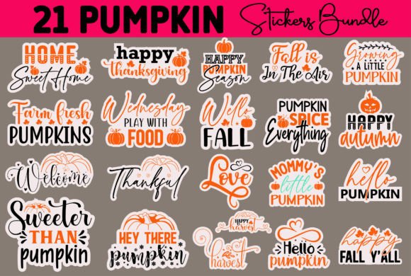 Download Pumpkin Stickers Design Bundle - Sticker Collection