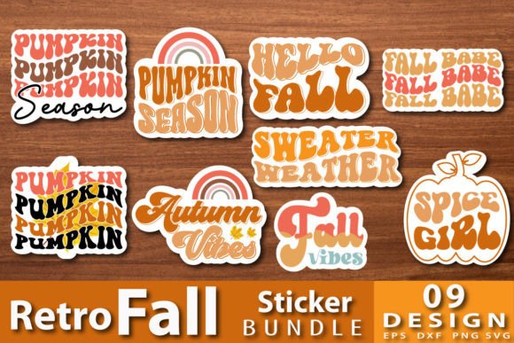 Download Retro Fall Sticker Bundle - Sticker Collection