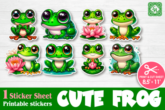 Download Cute Frog. Print &amp; Cut Stickers - Sticker Collection