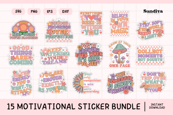 Download Motivational Quote Sticker SVG Bundle V2 - Sticker Collection
