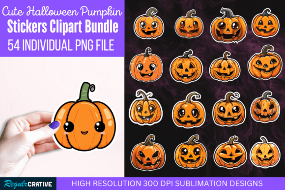 Download Cute Halloween Pumpkin Stickers Bundle - Sticker Collection