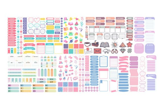 Download DIY Planner Stickers Printable Bundle - Sticker Collection