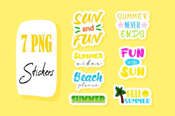 Download Summer Vacation Printable Sticker Bundle - Sticker Collection
