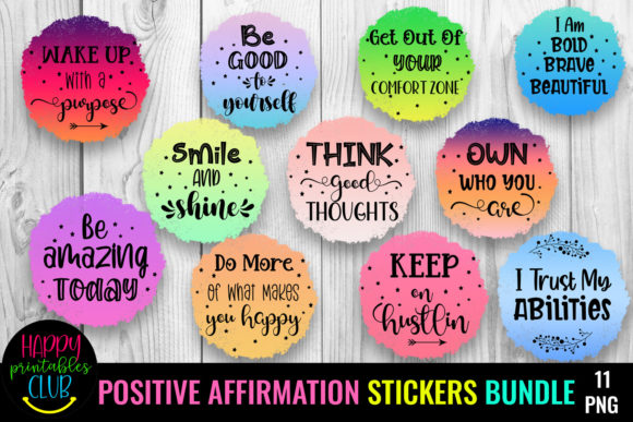 Download Positive Affirmation Stickers Bundle - Sticker Collection
