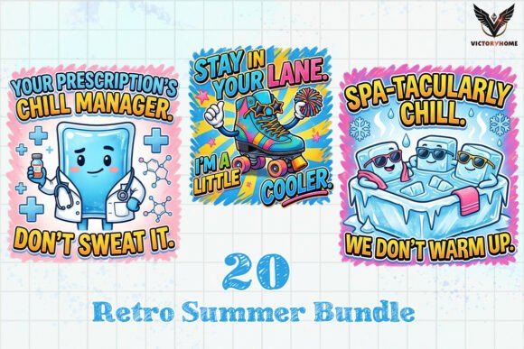 Download Retro Summer Sticker Bundle PNG - Sticker Collection