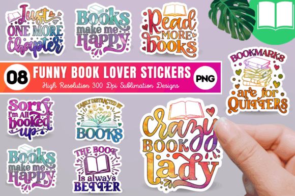 Download Funny Book Lover  Sublimation Stickers - Sticker Collection