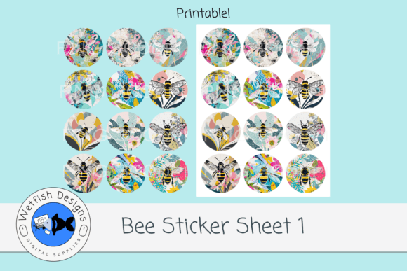 Download Bee Sticker Sheet 1 - Sticker Collection