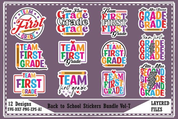 Download Back to School Stickers Bundle Vol-7 - Sticker Collection