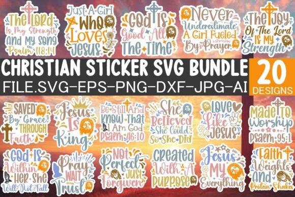 Download Christian Sticker SVG Bundle - Sticker Collection
