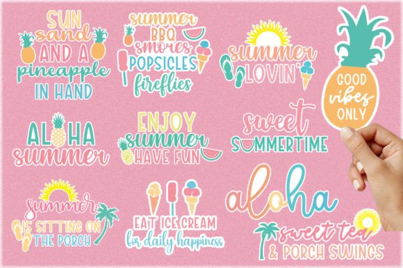 Download Summer Sticker SVG Bundle - Sticker Collection