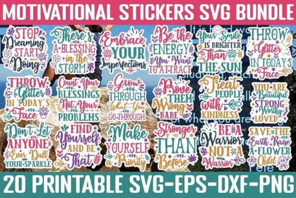 Download Motivational Stickers SVG Bundle - Sticker Collection