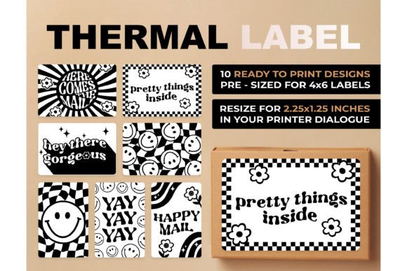Download Retro Thermal Label Sticker Bundle - Sticker Collection