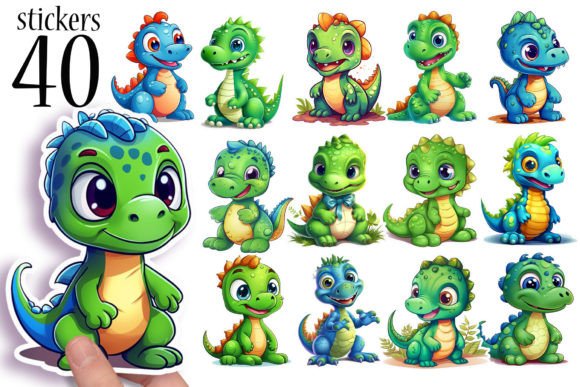 Download Cute Dinosaur Stickers for Kids Print - Sticker Collection