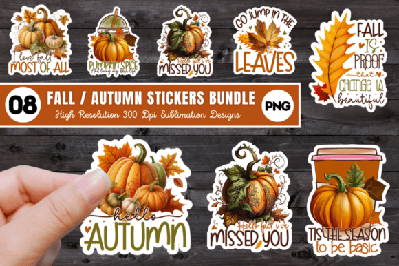 Download Fall Autumn Printable Stickers Bundle - Sticker Collection