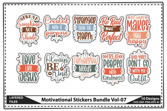 Download Motivational Stickers Bundle Vol-07 - Sticker Collection