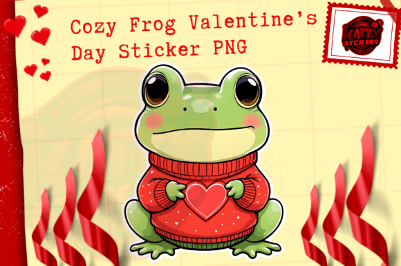 Download Cozy Frog Valentine’s Day Sticker PNG - Sticker Collection