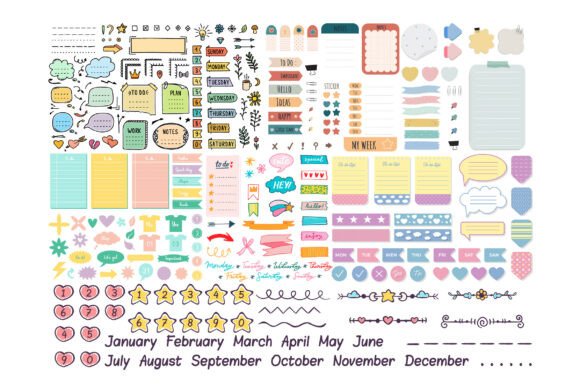 Download DIY Planner Stickers Printable Bundle - Sticker Collection